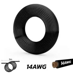 Câble noir 14 AWG - 5M