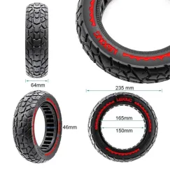 Pneu plein ultraléger Offroad 10x2, 5/B44, rouge | iMooving
