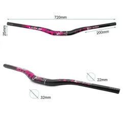 Guidon de 720mm avec élévation 25mm noir-rose | iMooving