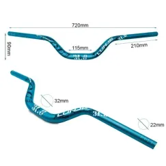 Guidon de 720mm avec élévation 90mm bleu | iMooving