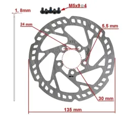 Disque de frein 135mm 5H argent | iMooving