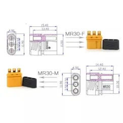 Connecteur MR30 Amass avec protecteur, 5M/5F | iMooving