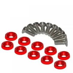 Rondelle JDM rouge avec vis M6x16, 10pcs | iMooving