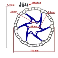Disque de frein EWD001 140mm 6H bleu | iMooving