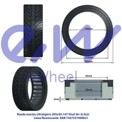 Pneu plein ultraléger 8, 5x2-6, 1/B34, | iMooving