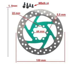 Disque de frein 120mm 6H vert | iMooving
