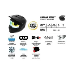 Casque Street Panther (taille S à XL), noir | iMooving