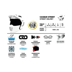 Casque street Trooper (taille S à XL), blanc | iMooving