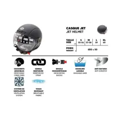 Casque JET noir mat (taille XS à XXL) | iMooving