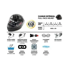 Casque intégral noir (taille S à XL) | iMooving