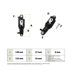 Amortisseur EXA Form A5 RR1 125mm | iMooving