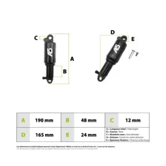 Amortisseur EXA Form A5 RR1 165mm | iMooving