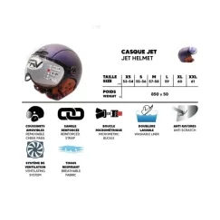 Casque JET bleu mat caméléon (taille XS à XXL) | iMooving