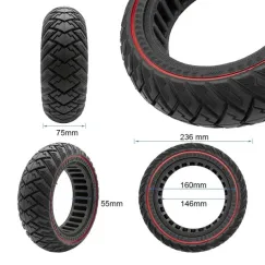 Pneu plein off-road 70/75-6, 5 ligne rouge | iMooving