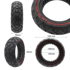 Pneu plein 10×3, 0/255×80 (80/65-6) rouge | iMooving